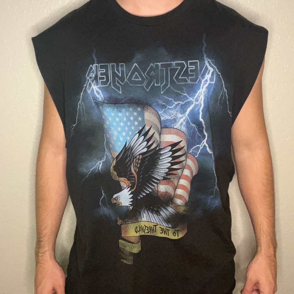Men’s Black DESTROYER Muscle Cut Shirt - Loose fit - Cotton -  T / Tee Shirt